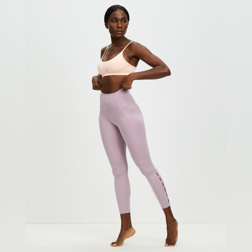 Nike Yoga Training Dri-FIT Cutout 7/8 Leggings Purple Plum Fog Plus Size 2X